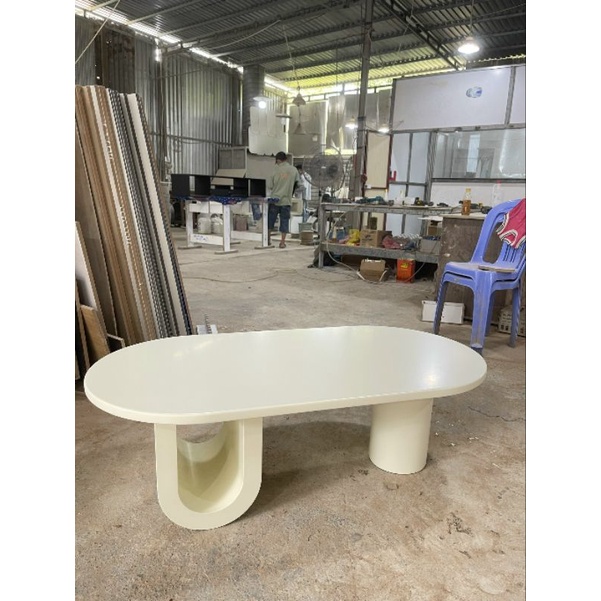 Ảnh thật* Bàn sofa, bàn trà chân uốn cong kiểu dáng ovan kích thước 1200x600x400