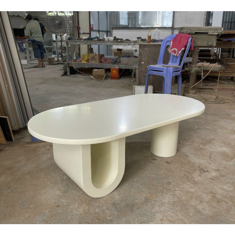 Ảnh thật* Bàn sofa, bàn trà chân uốn cong kiểu dáng ovan kích thước 1200x600x400