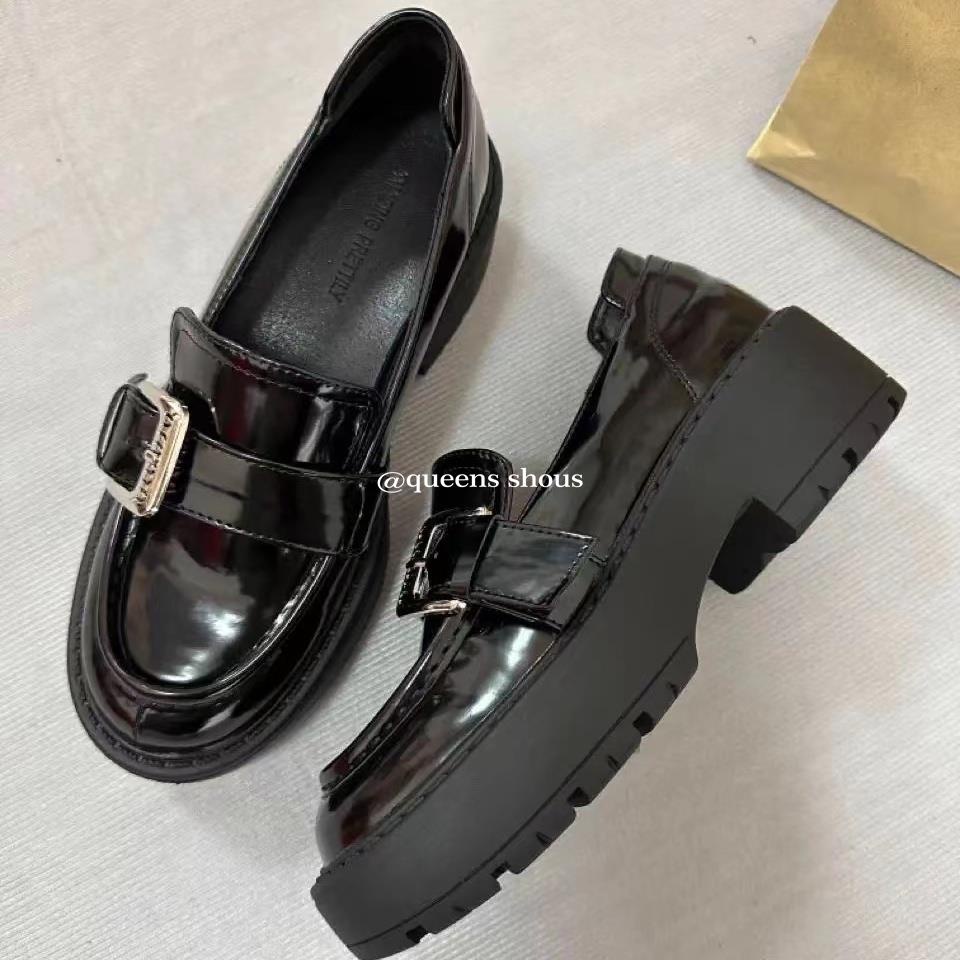 Giày Da Đế Dày Phong Cách retro Pháp Thời Trang Mùa Xuân 2023 Cho Nữ