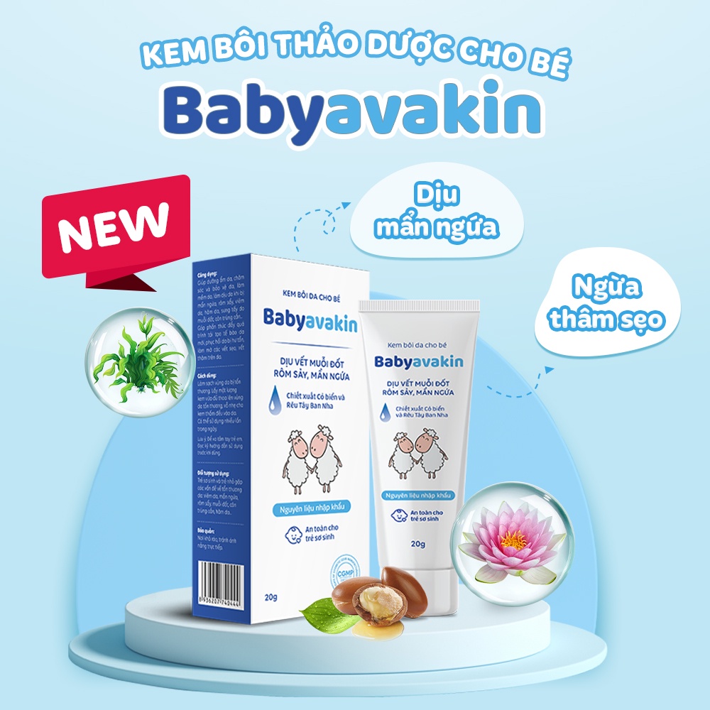 BabyAvakin - Kem Bôi Da Cho Bé, Kem bôi dịu da cho bé, Giúp Làm Dịu Vết Muỗi Đốt, Mẩn Ngứa Và Ngừa Thâm Sẹo (tuýp 20g)