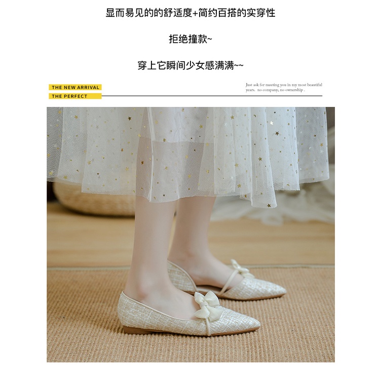 Giày Búp Bê Đế Bằng Thắt Nơ Xinh Xắn Dễ Phối Đồ Thời Trang 2023 Cho Nữ