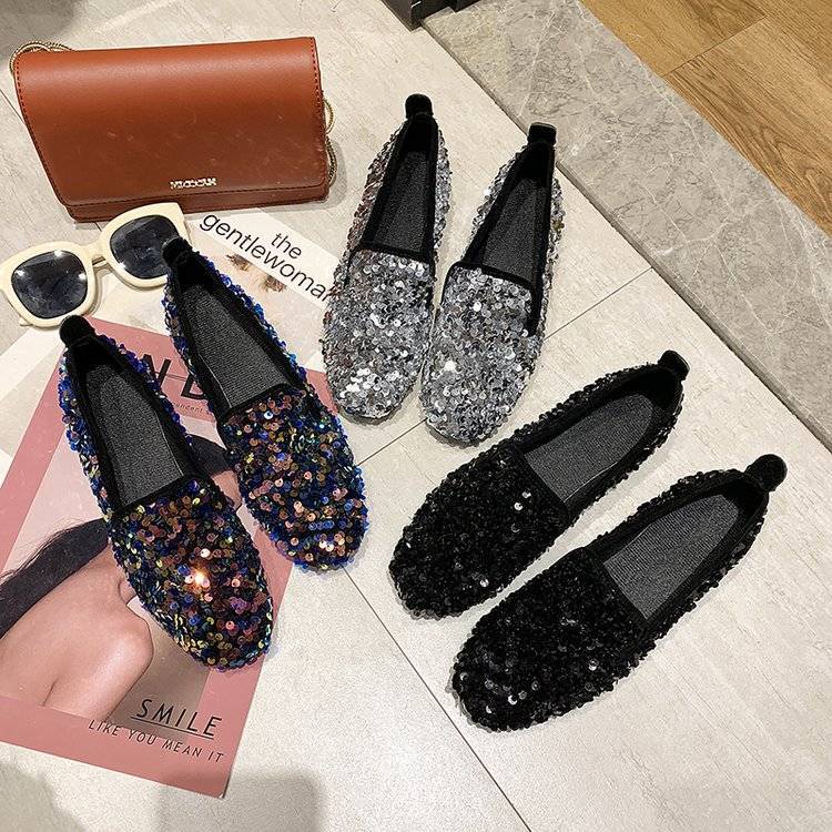 Giày Lười Đính Đá Thời Trang Mùa Xuân Hàn Quốc 2019 Cho Nữ