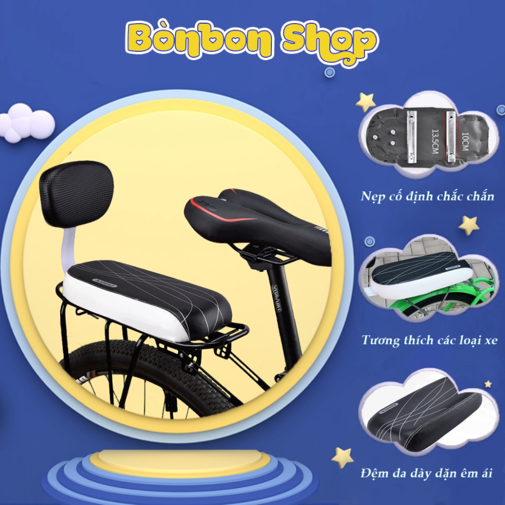 Đệm Yên Sau Xe - Đệm Yên Sau Xe Đạp phù hợp xe đạp thể thao, xe đạp địa hình, có tựa lưng chắc chắn & an toàn cho bé .01