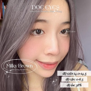 Kính áp tròng DOE EYES [Milky Brown có cận đến 6.5] - Lens Hàn style douyin -  Kính áp tròng cận