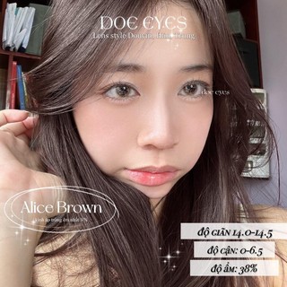 Kính áp tròng DOE EYES [Alice Brown có cận đến 6.5] - Lens Hàn style douyin -  Kính áp tròng cận