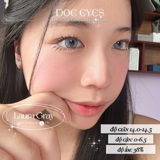 Kính áp tròng DOE EYES [Laura Gray có cận đến 6.5] - Lens Hàn style douyin -  Kính áp tròng cận