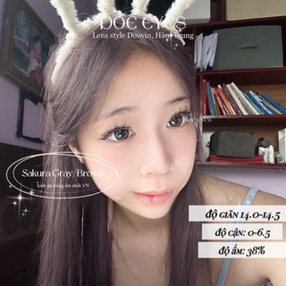 Kính áp tròng DOE EYES [Sakura Gray có cận đến 6.5] - Lens Hàn style douyin -  Kính áp tròng cận
