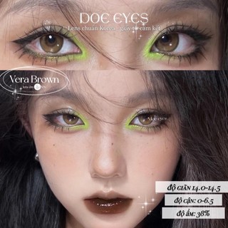 Kính áp tròng DOE EYES [Vera Brown có cận đến 6.5] - Lens Hàn style douyin -  Kính áp tròng cận