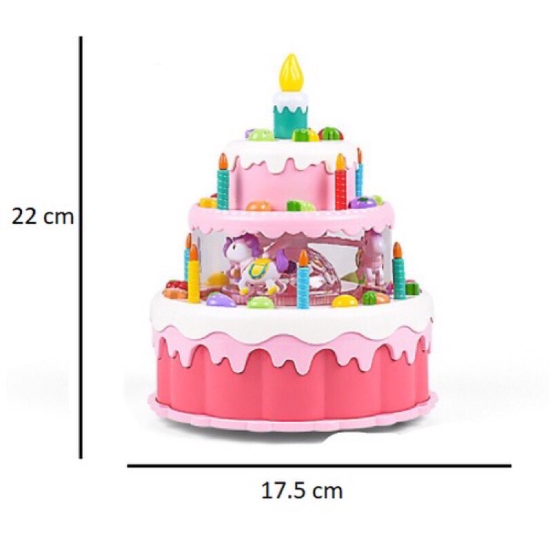 Đồ chơi hình bánh kem có đèn nhạc di chuyển được vui nhộn