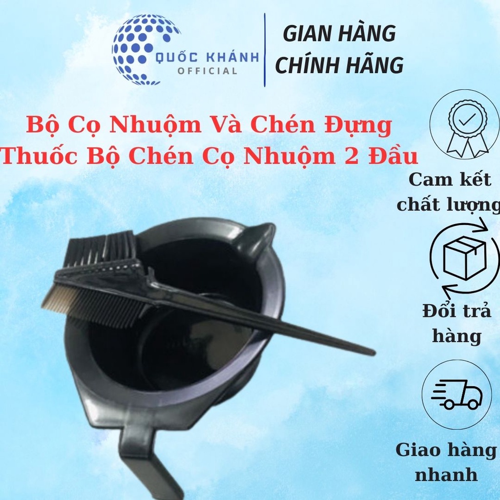 Bộ Cọ Nhuộm Và Chén Đựng Thuốc Bộ Chén Cọ Nhuộm 2 Đầu