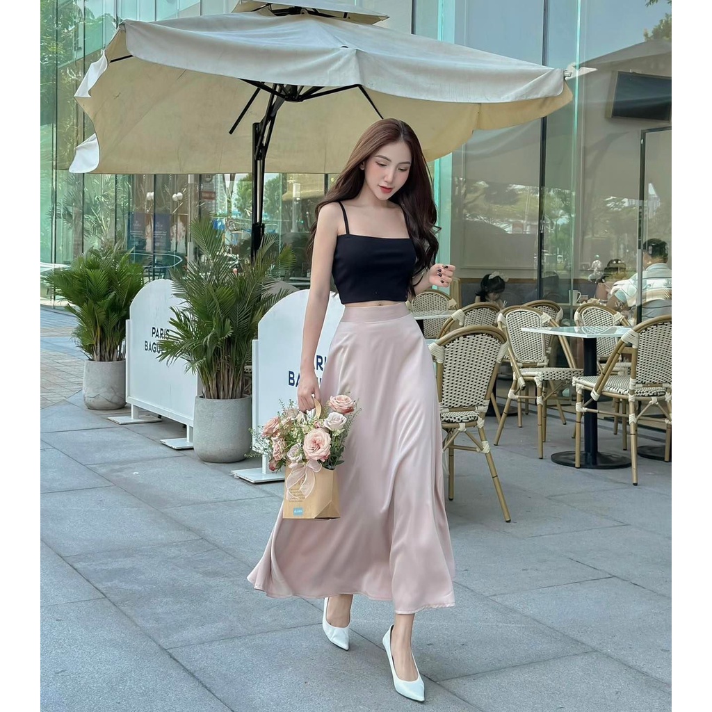 Chân váy lụa dài "Tina Skirt "EllyClothing