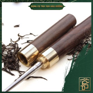 Dao tách trà phổ nhĩ lưỡi thép cán gỗ mun