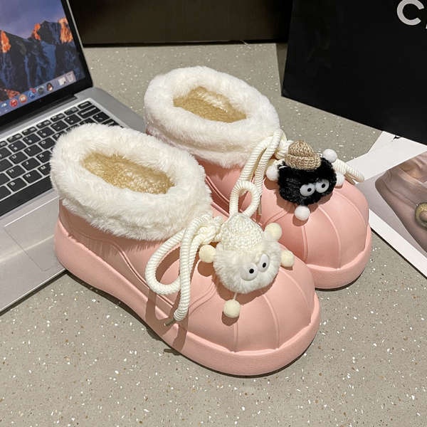 Hoạt Hình Giày cotton Lót Nhung Dày Dặn In Họa Tiết Hoạt Họa Thời Trang Thu Đông 2023 Cho Nữ