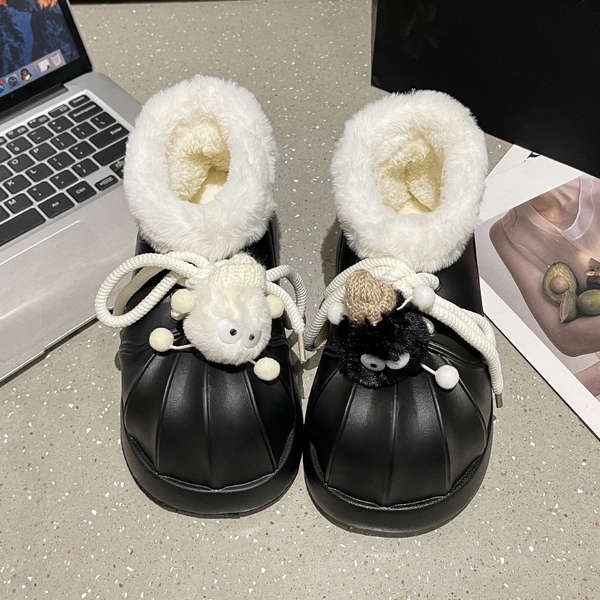 Hoạt Hình Giày cotton Lót Nhung Dày Dặn In Họa Tiết Hoạt Họa Thời Trang Thu Đông 2023 Cho Nữ