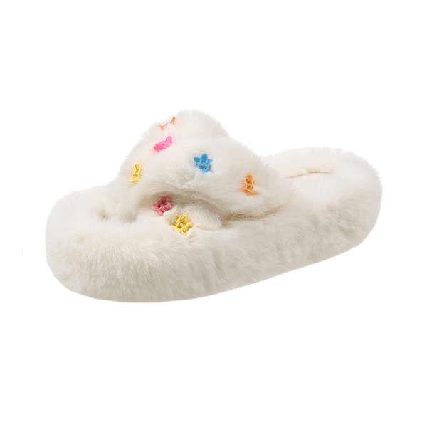 Dép Lông Đế Dày Thời Trang Xuân Thu 2023 Dễ Thương Cho Nữ