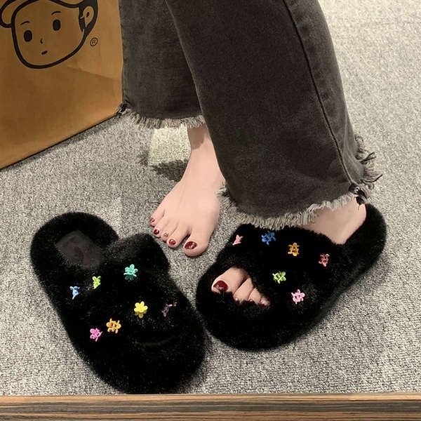 Dép Lông Đế Dày Thời Trang Xuân Thu 2023 Dễ Thương Cho Nữ