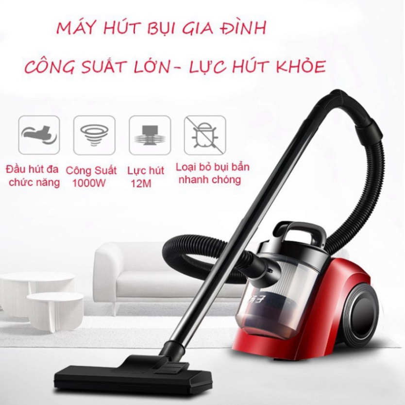 Máy Hút Bụi, Máy Hút Bụi Nệm Gia Đình - Công Suất Lớn 1000W, Dây Dài, Lực Hút Khỏe. Bảo Hành 12 Tháng!