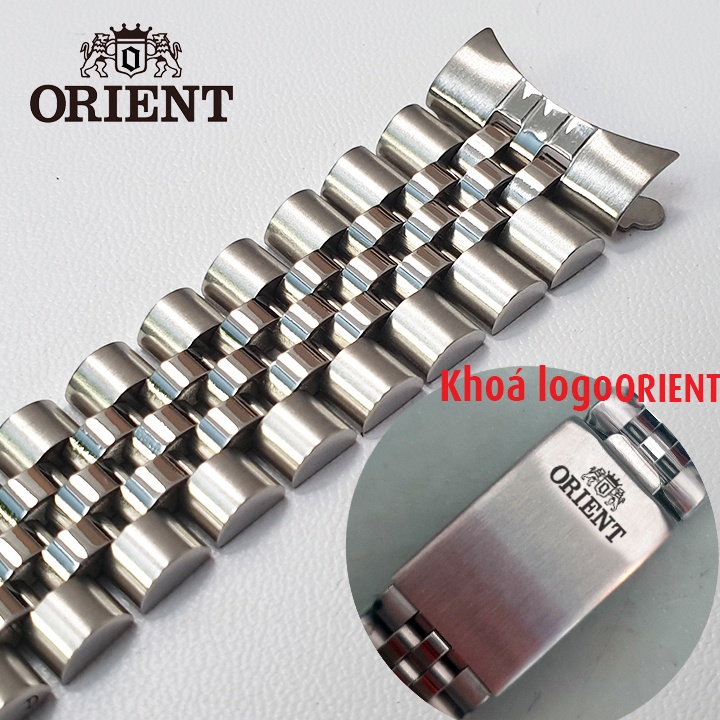Dây đồng hồ inox 304 không gỉ jubilee SEIKO ORIENT ROLEX size 18mm 20mm 21mm 22mm kèm chốt và dụng cụ đục cắt dây- D2015