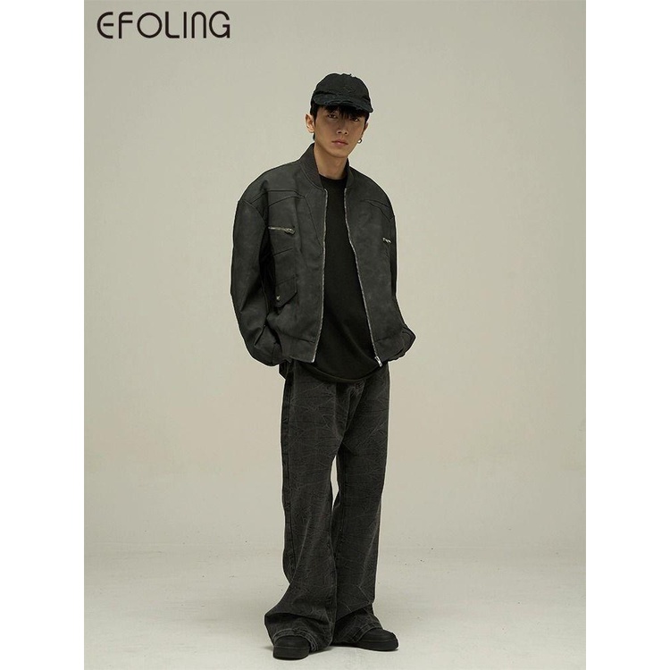 Áo Khoác Bóng Chày Da pu Phong Cách Âu Mỹ Cá Tính Cho Nam Nữ