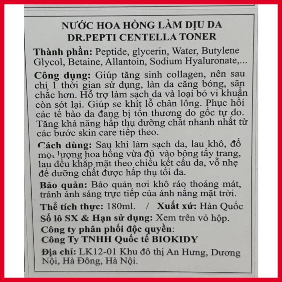 Toner Căng Bóng DR.PEPTI Hàn Quốc 180ml