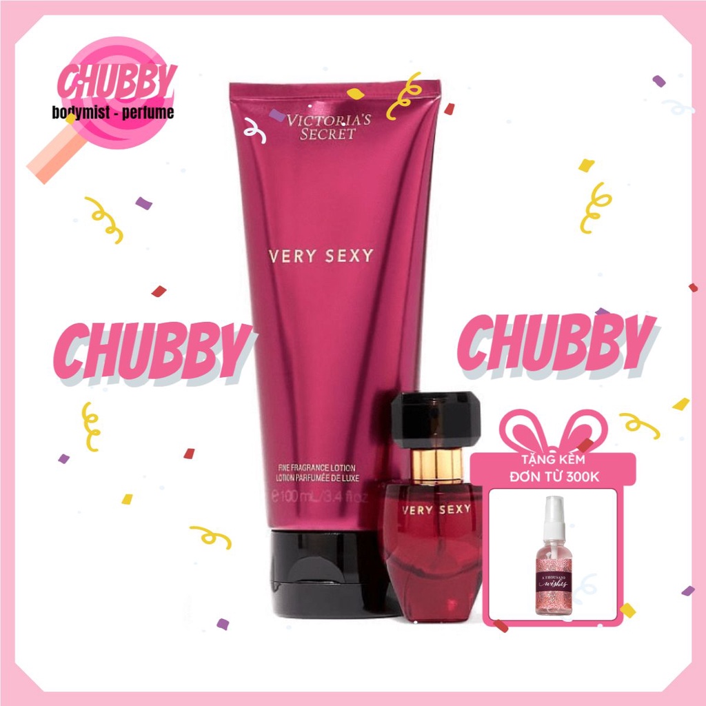 𝙘𝙝𝙪𝙗𝙗𝙮 - Set dưỡng thể và nước hoa Victoria’s Secret Very Sexy ( Lotion + Nước hoa )