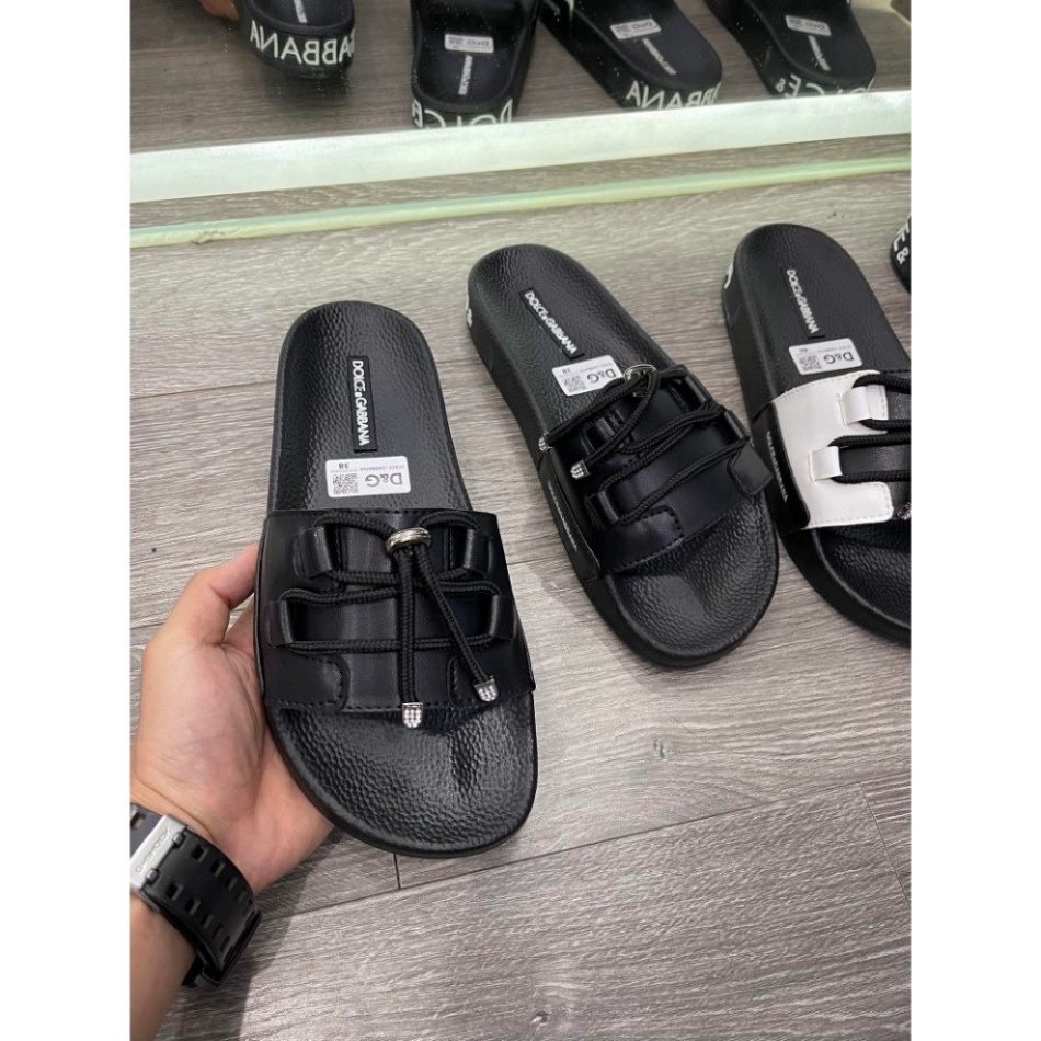 Dép Nam DG Dây Buộc 2 Màu Trắng Đen - DG Dây Buộc Boy Phố Hot Nhất 2024