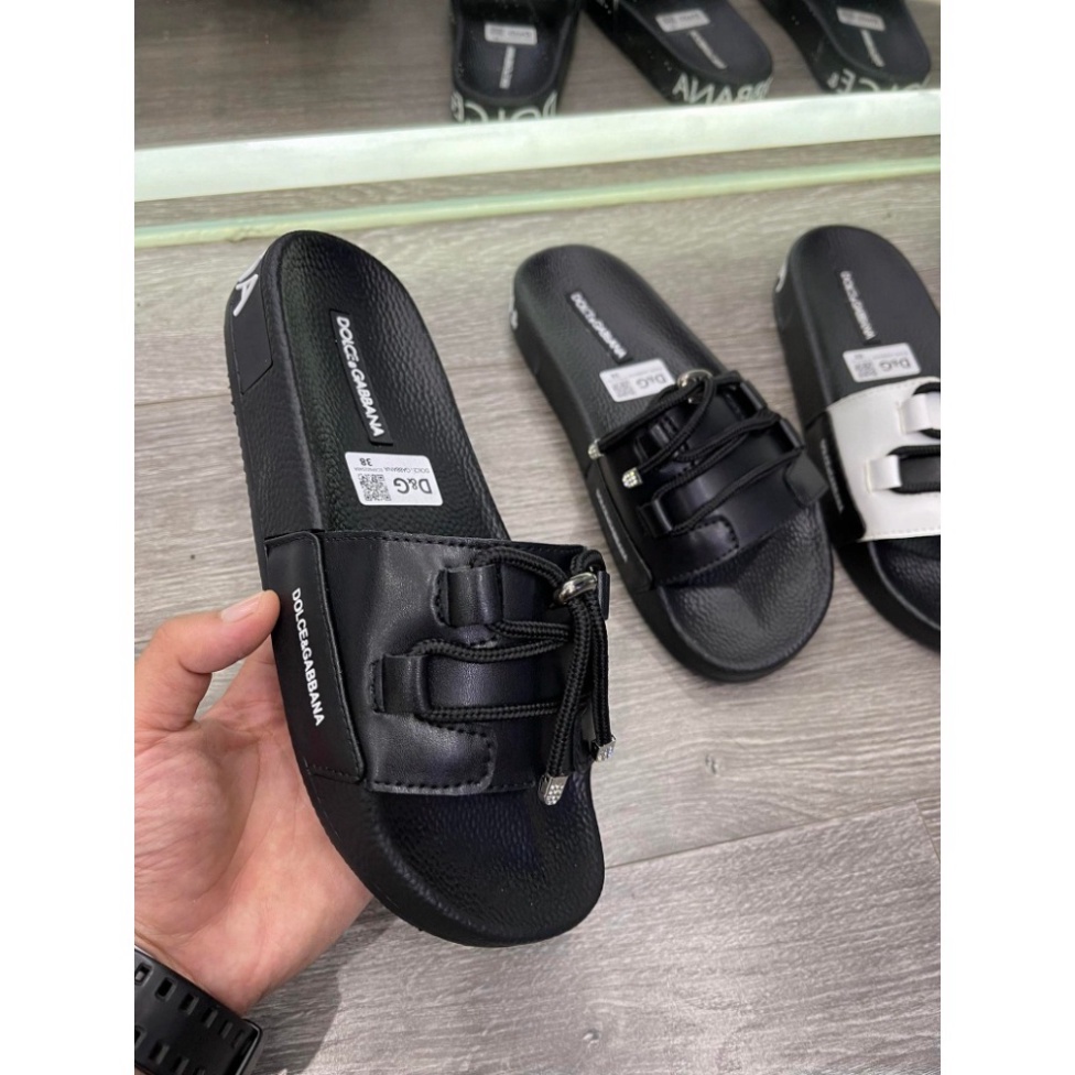 Dép Nam DG Dây Buộc 2 Màu Trắng Đen - DG Dây Buộc Boy Phố Hot Nhất 2024