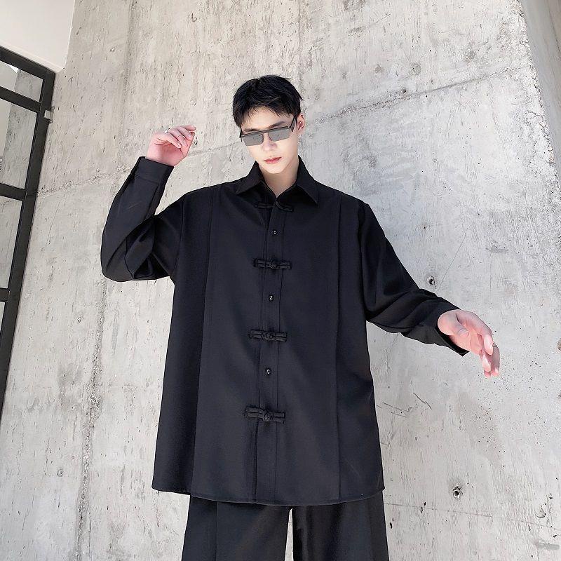 Áo Sơ Mi Cài Nút Phong Cách Trung Hoa Cổ Điển Sang Trọng Cho Nam