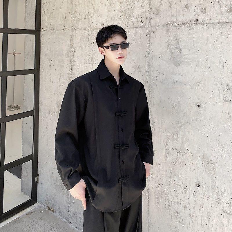 Áo Sơ Mi Cài Nút Phong Cách Trung Hoa Cổ Điển Sang Trọng Cho Nam