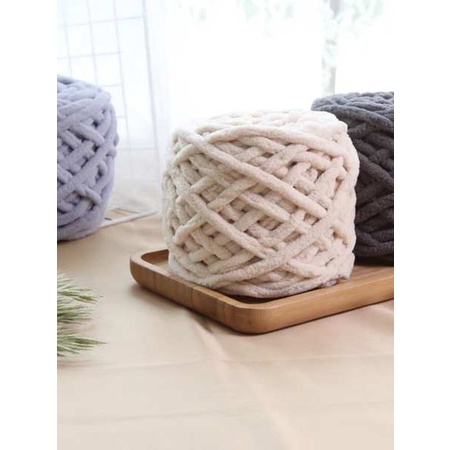 Len nhung đũa len milk cotton Dây băng sợi len dày dệt khăn len đan tay túi vật liệu DIY dép đan móc tự đan cho nam và nữ