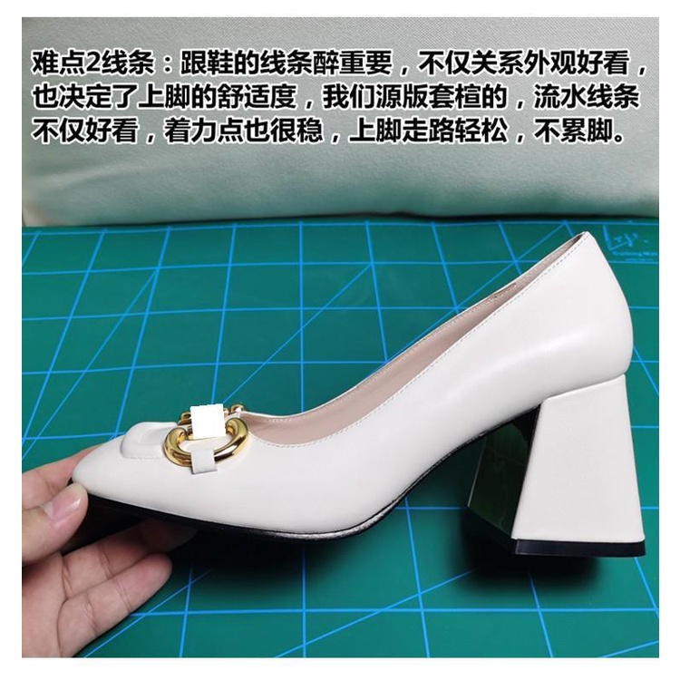 Giày Cao Gót Da Thật Mũi Vuông Thời Trang Mùa Xuân Cho Nữ