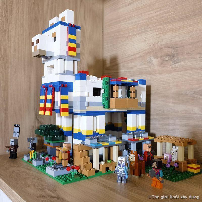 Tương thích với LEGO Minecraft Khối xây dựng 21188 Làng Alpaca Llama Đồ chơi giáo dục cho bé trai và bé gái Cơ chế hang