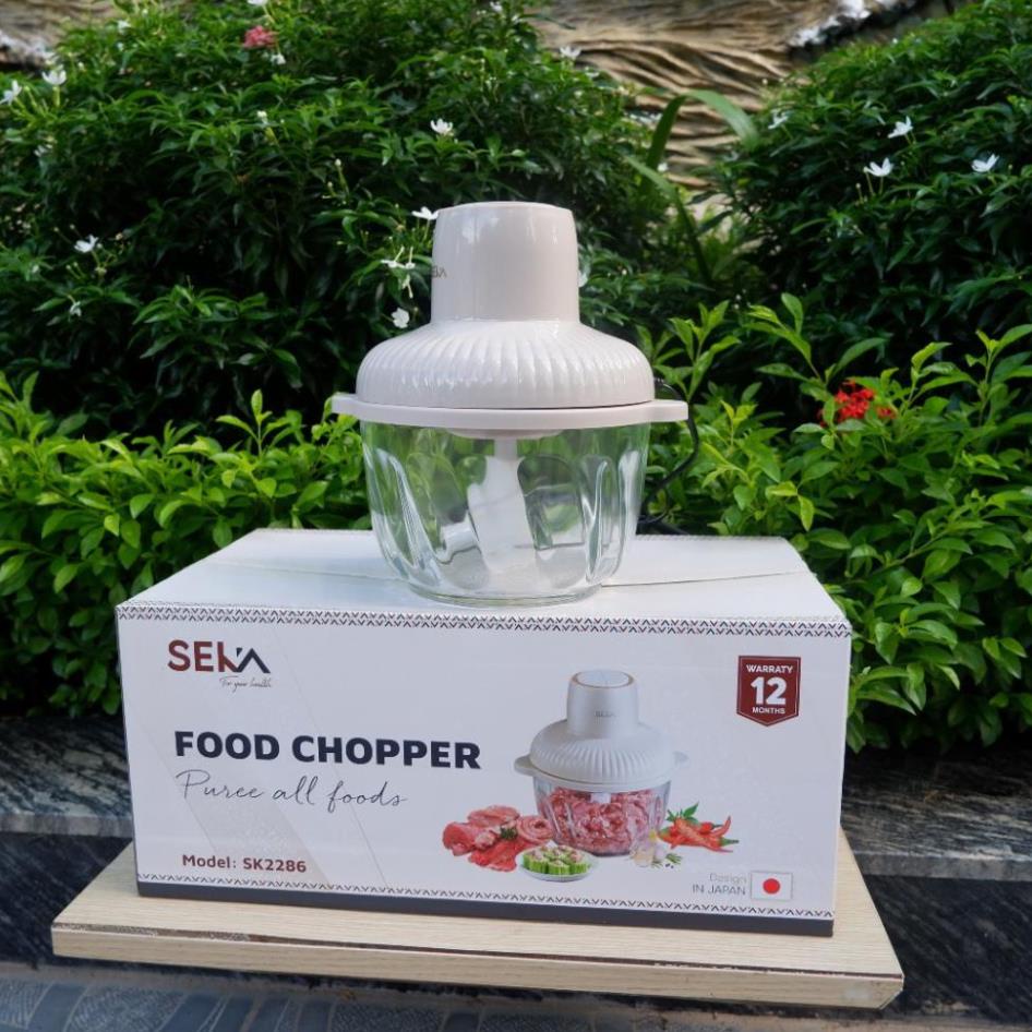 Máy xay thịt đa năng SEKA 4 lưỡi cối thuỷ tinh, công suất 500W, bảo hành 12 tháng