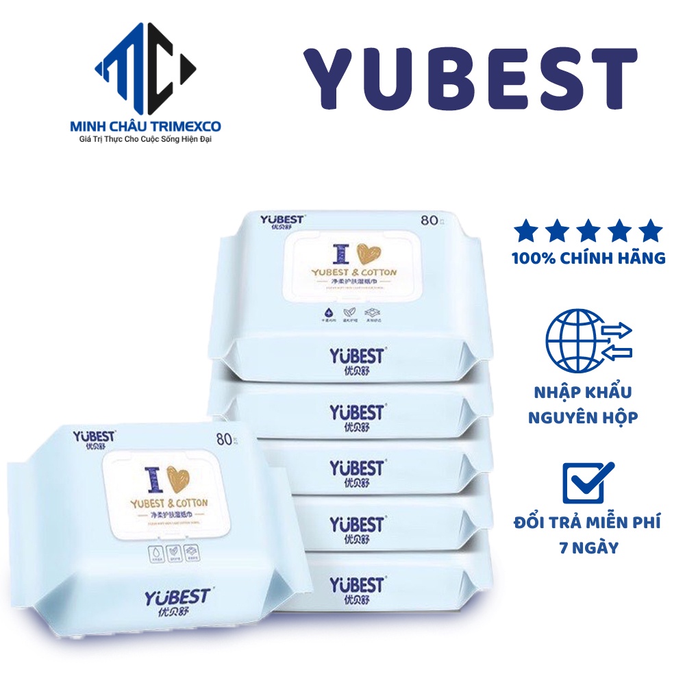 KHĂN GIẤY ƯỚT YUBEST GÓI 80 TỜ An Toàn cho bé meemhome