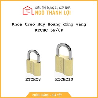Ổ khóa treo Huy Hoàng đồng vàng 6 phân ,5 phân khóa cần chìa