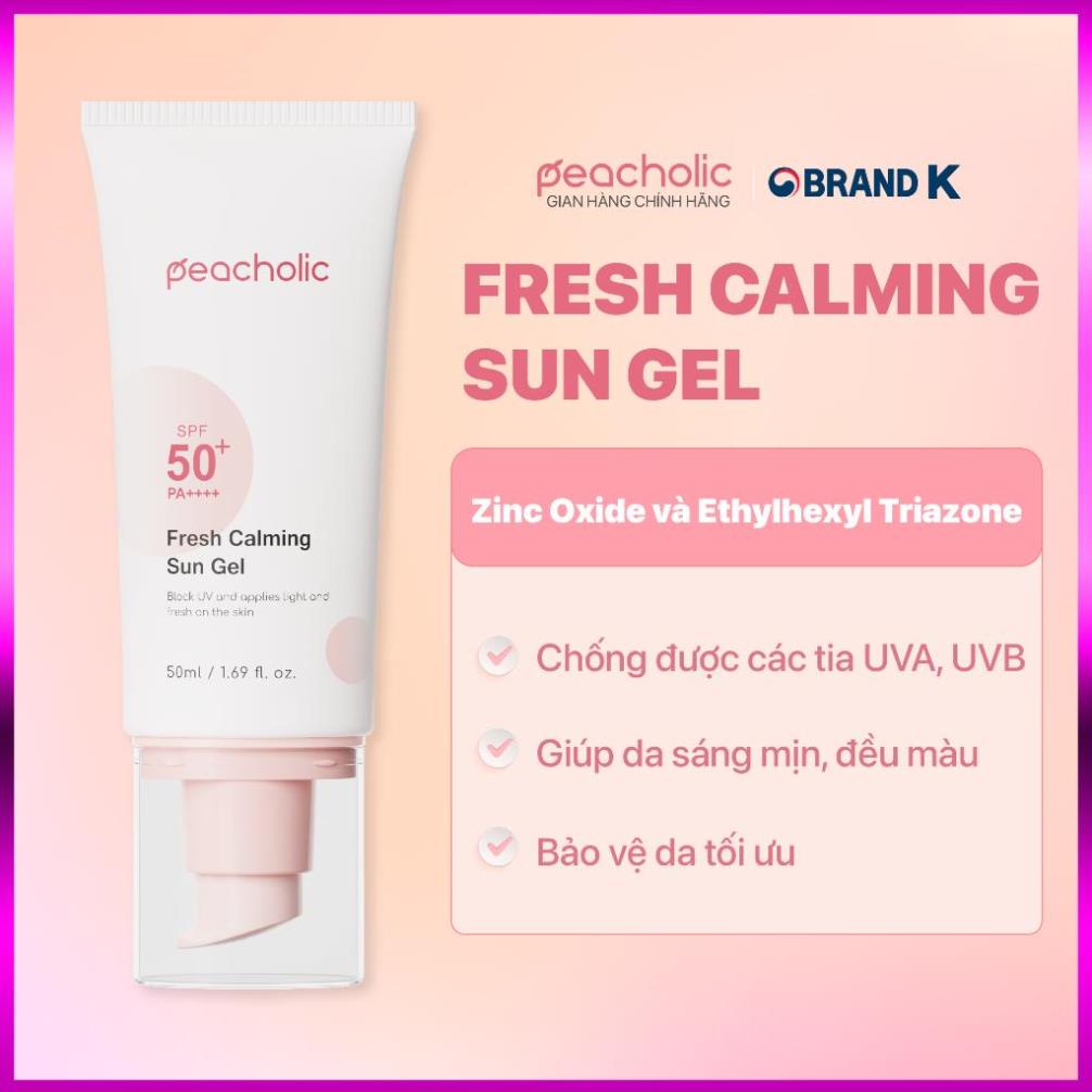 [BẢN MỚI Kem chống nắng nâng tone Peacholic Fresh Calming Sun Gel Finish Siêu Đẹp