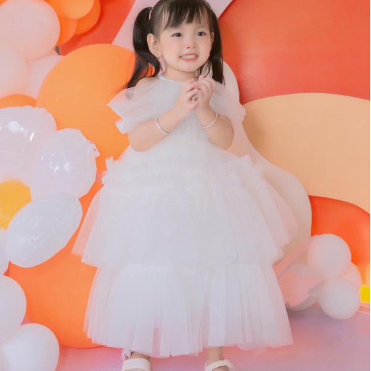 Váy yếm phủ vai xinh yêu bồng bềnh cho bé gái - Đầm Công Chúa Siêu Đẹp ChipKids