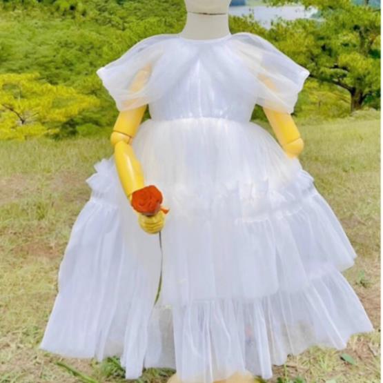 Váy yếm phủ vai xinh yêu bồng bềnh cho bé gái - Đầm Công Chúa Siêu Đẹp ChipKids
