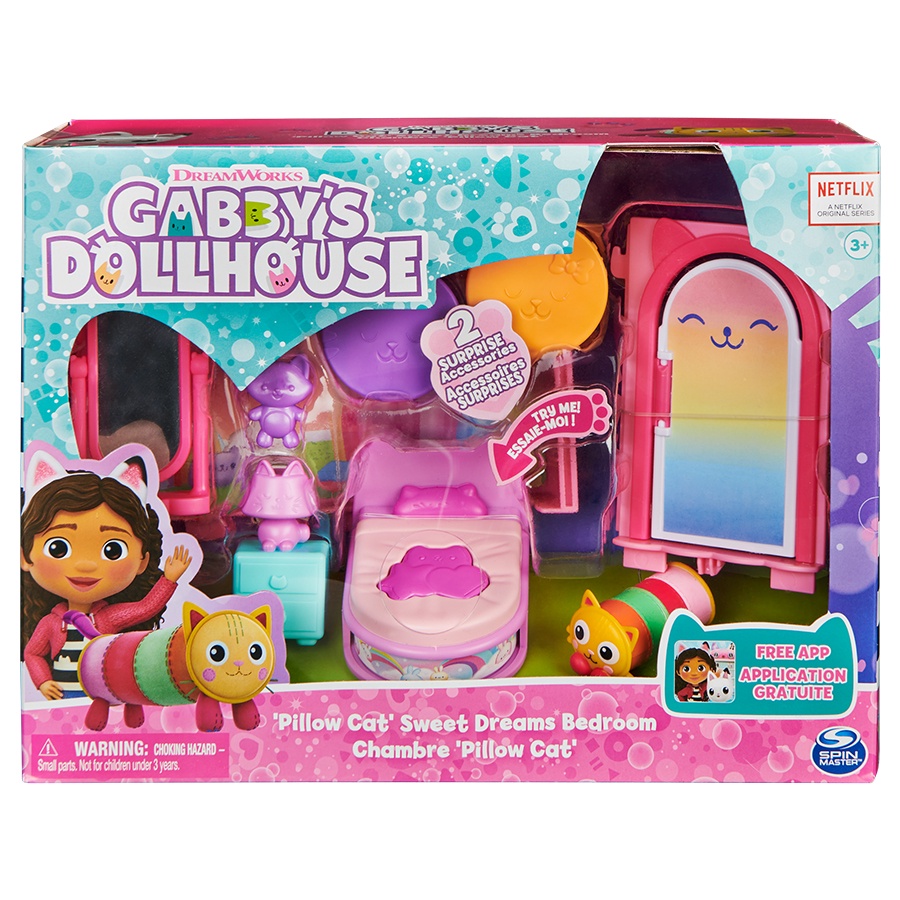 Đồ Chơi Phòng Gabby - Phòng Ngủ Pillow Cat Gabby Dollhouse 6062037 GABBY DOLLHOUSE 6062037