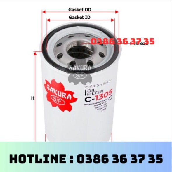 Lõi lọc thủy lực Lọc dầu động cơ ISUZU 6BG1 mã C-1305 / P551381 LF3478 FJ-3003