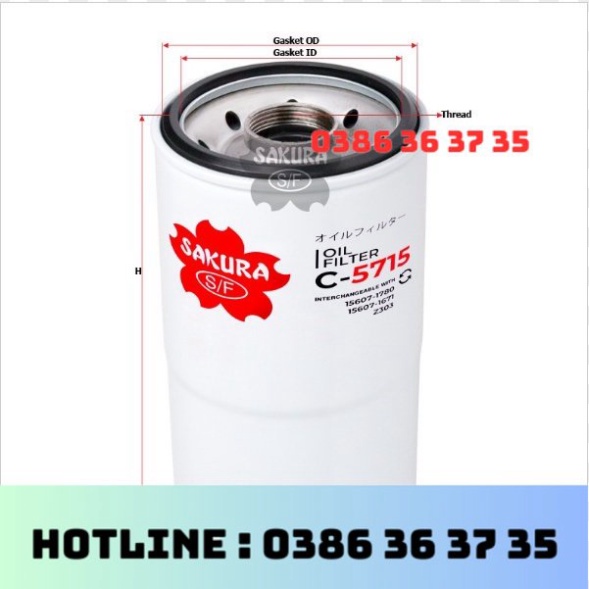 Lõi lọc thủy lực lọc dầu động cơ CUMMINS mã C-5715 / 3313279  65.05510-5020B LF670 P551670 FJ-3032 S