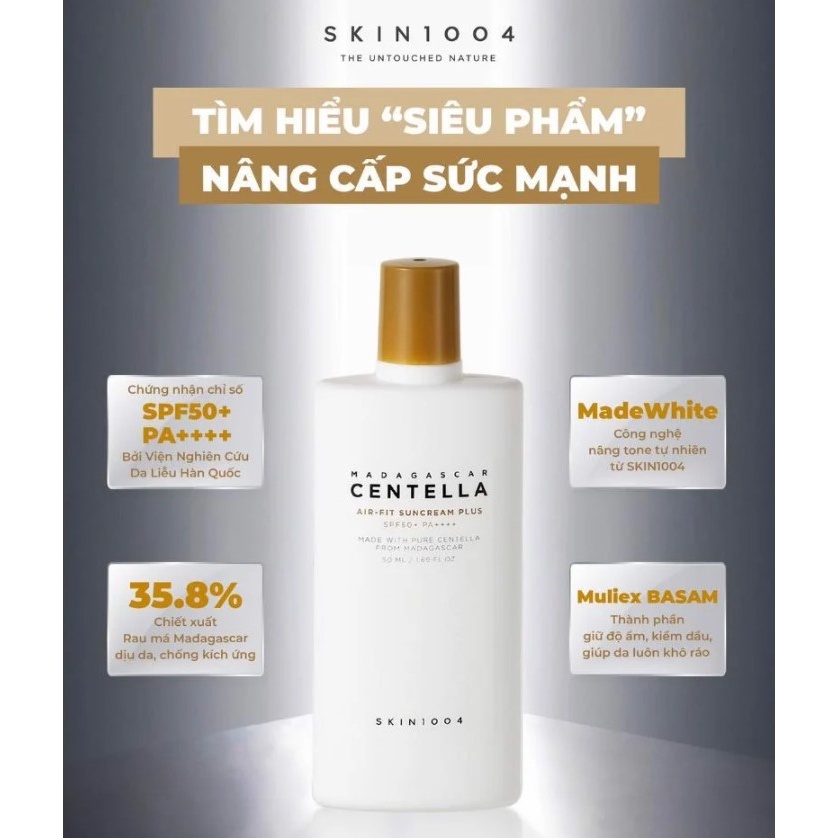 Kem Chống Nắng Skin1004 Madagascar Centella Air fit Suncream Plus SPF50+ Size 50ml