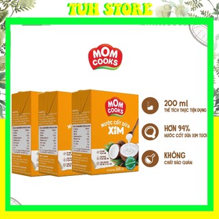 3 Hộp Nước Cốt Dừa Tươi Mom Cooks Cocoxim 160ml-TUH