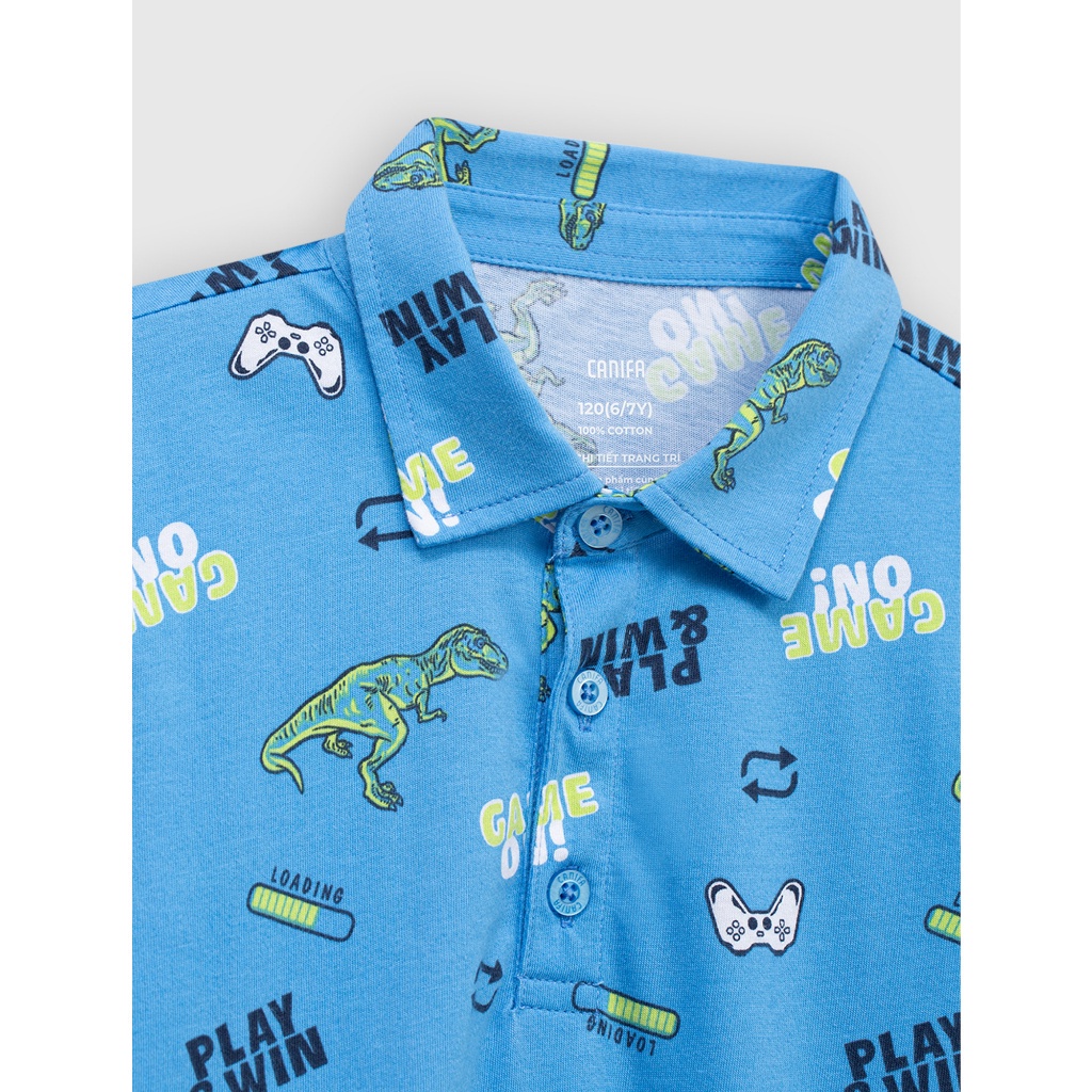 Áo polo bé trai CANIFA chất liệu 100% cotton, cổ bẻ tay cộc 2TP23S007