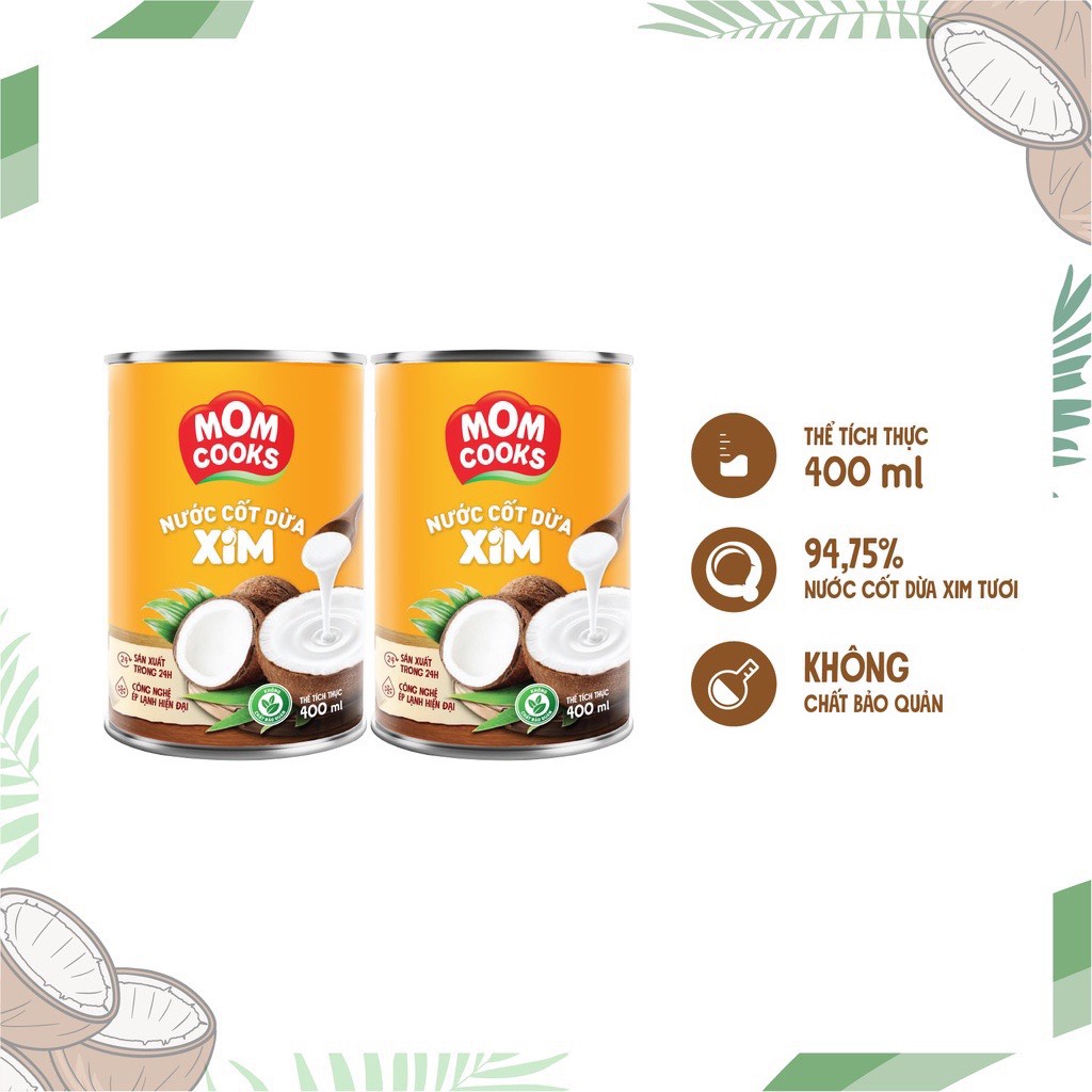 Nước Cốt Dừa Tươi Mom Cooks Cocoxim 400ml,MomCooks-TUH