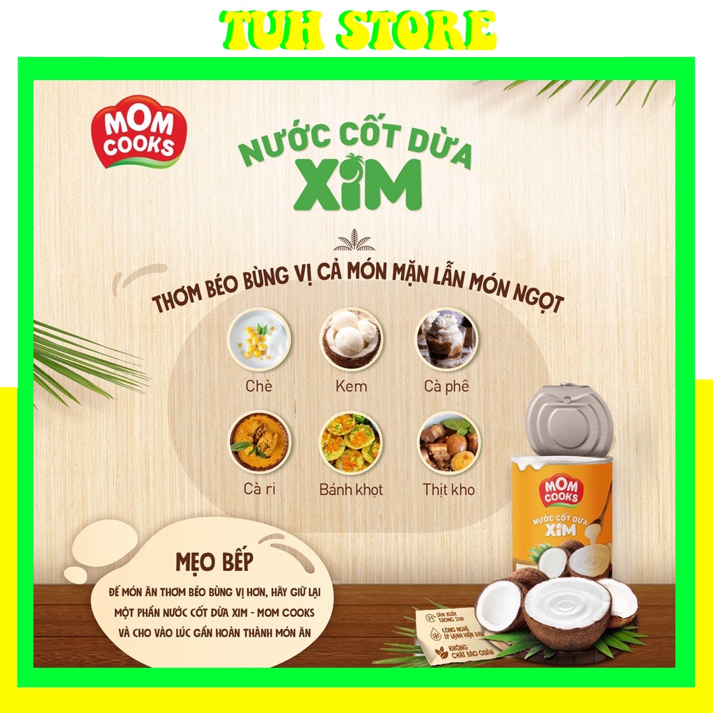 Nước Cốt Dừa Tươi Mom Cooks Cocoxim 400ml,MomCooks-TUH