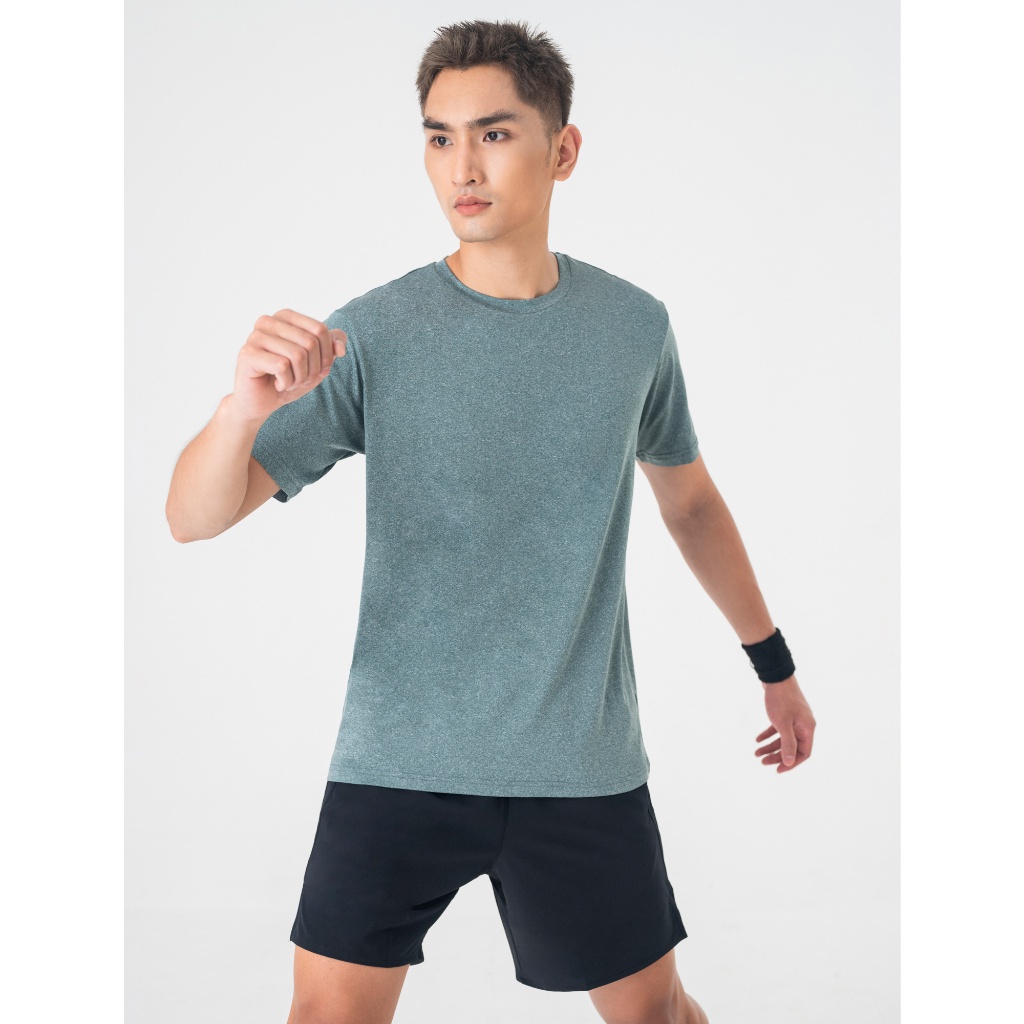 Áo phông nam CANIFA chất liệu polyester co giãn, cổ tròn tay cộc, phom regular 8TS23S024