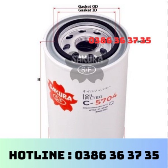 Lõi lọc Hydac chính hãng, lọc dầu động cơ Komatsu 6D102 mã C-5704 LF3349 P558615 FJ-3011 ST10808 ST1