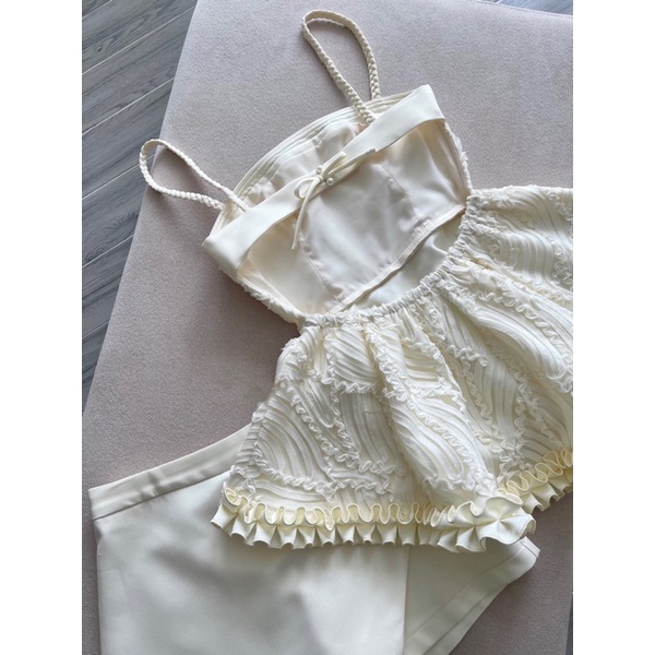 Set COLIN Ren Hai Dây Bính Hở Lưng+ Chân Váy
