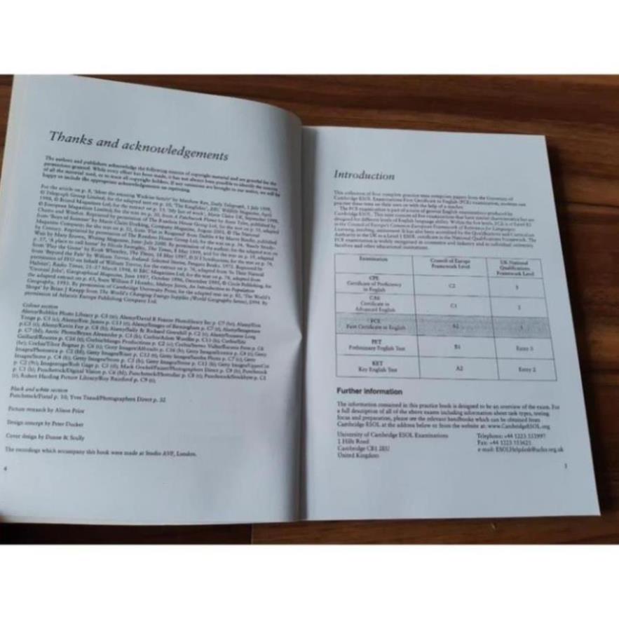 Cambridge First Certificate In English.